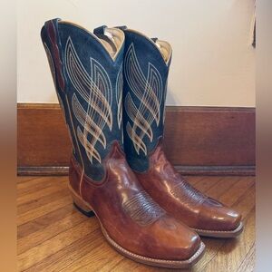 Capitan Men's Nashville Tan Stitch Western Leather Cowboy Boots